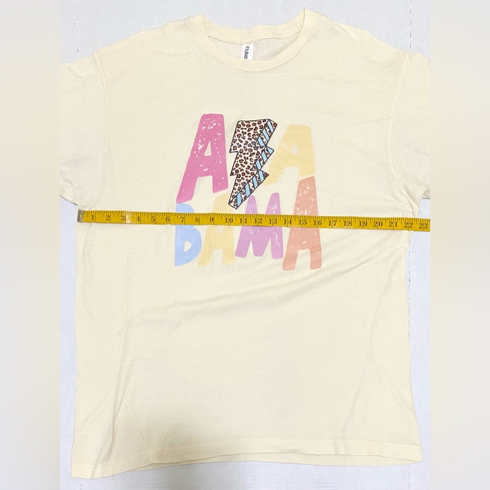 Tultex Womens XL Yellow Alabama Short Sleeve T-Shirt Boho Collegiate Streetwear - Picture 7 of 12